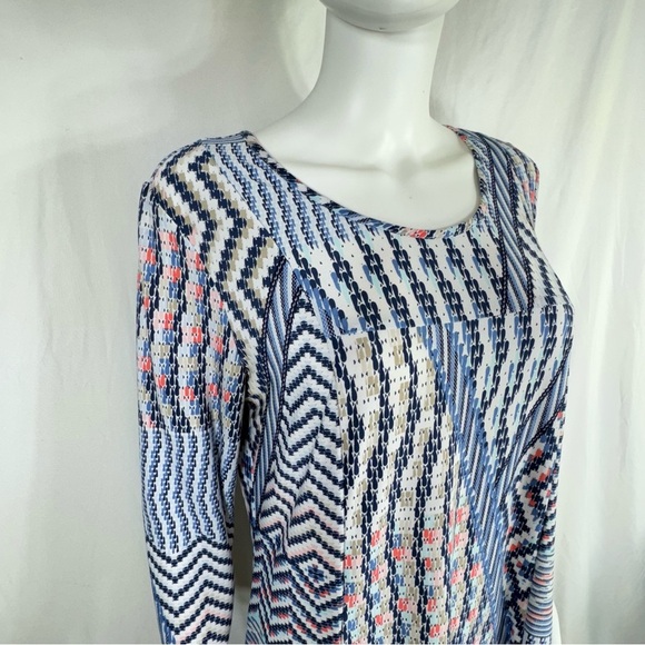 Cato Asymmetrical High Low 3/4 Sleeve Swing Tunic Top - Picture 2 of 5